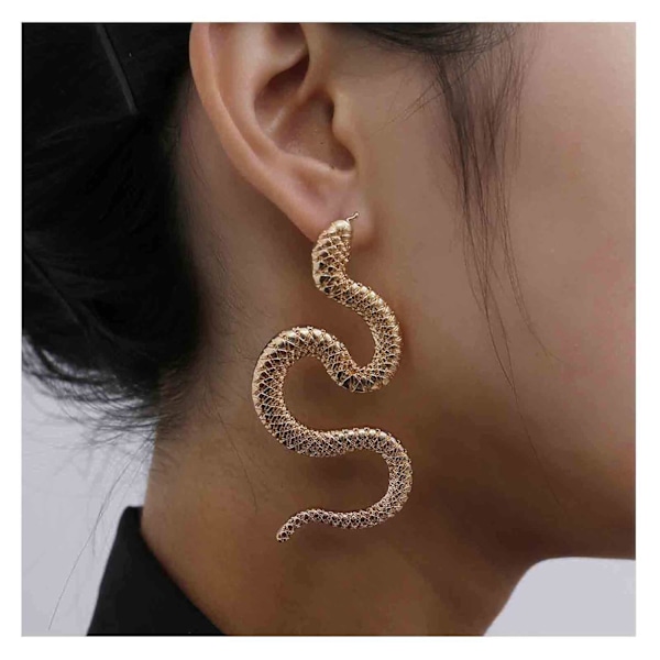 Slange Ørestikker Guld Lang Dangle Slange Øreringe Minimalistiske