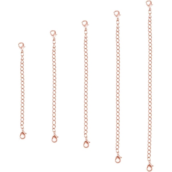 Necklace Extenders - 5 Pieces of Chain Extenders Set for DIY Jewelry Making (Rose Gold)