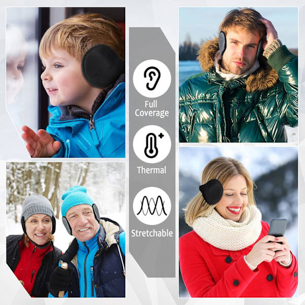 2-pack fleece öronvärmare - vintertillbehör
