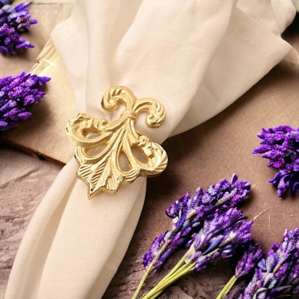 Servettringar Set om 12, Fleur-di-lis Servetthållare, Servettringar Bulk för