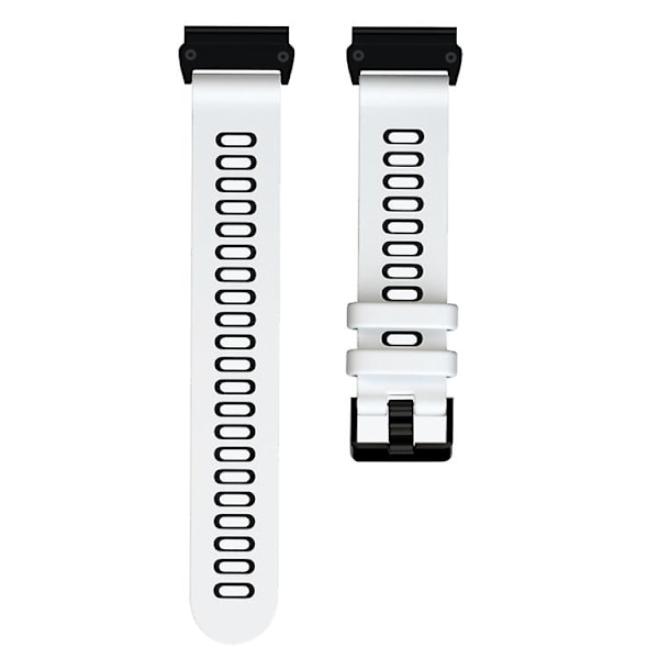 Til Garmin Fenix 6x To-farvet silikone quick release urrem NTR White Black