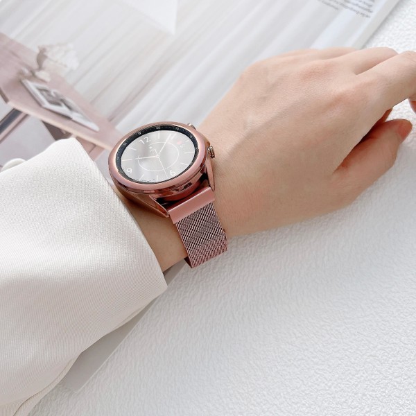 Milansk rem til Samsung Galaxy Watch 4 Active 2 Huawei Watch Gt2 Magnetisk spænde Metal Åndbar Rem Til Amazfit Gtr Vintage gold Strap width 22mm