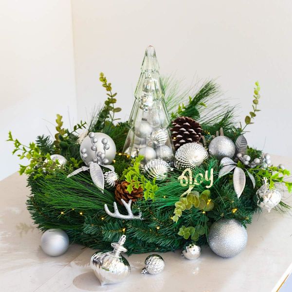 Silver Julgranskulor 20st 3,15-tums Julgransdekorationer Ornament för