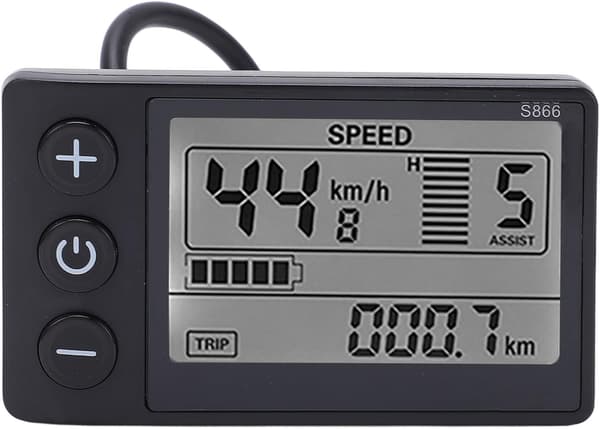 Elcykel LCD-display, Elcykel LCD-displaymätare, S866 Elcykel LCD-display, Elcykel LCD-displaypanel, Vattentät plugg LCD