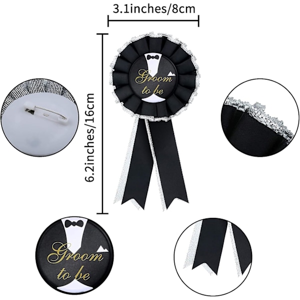 Groom Sash og Badge Sæt - Udstyrsgenstande til Polterabend