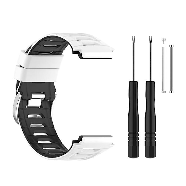 För Garmin Forerunner 920xt Tvåfärgat Stålspänne Klockarmband NTB White-Black