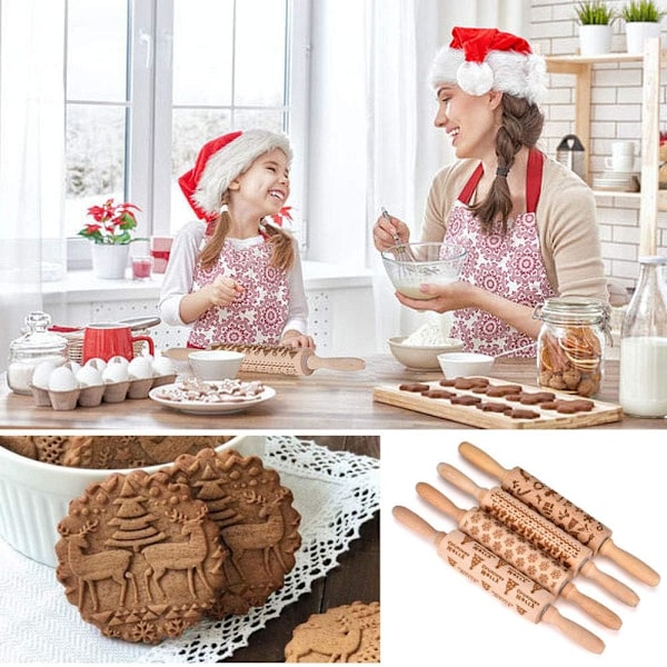 Bok Träkavel Prägling Cookie Kavel Kakedeg