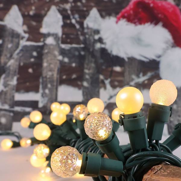 Julelys Varm Hvit 70 LED G15 Glass Blubs Globe Strengelys Plug in ETL Sertifisert Utendørs Innendørs Strengelys for Feriefest Varm