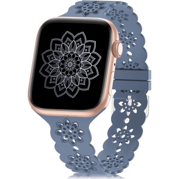 Blomstrete silikonrem kompatibel med Apple Watch -rem 38 mm