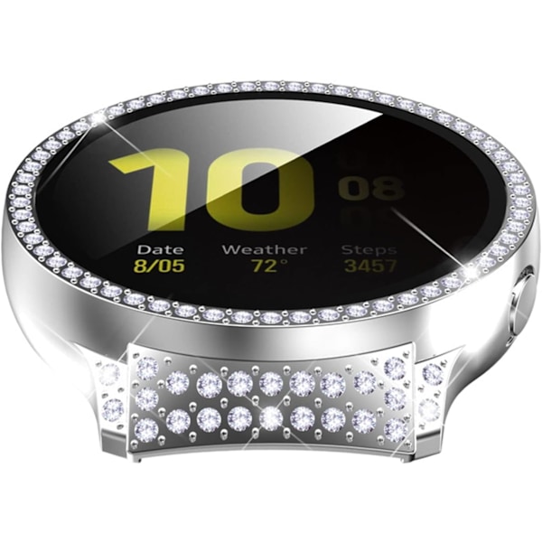 Armbåndsur Bumper - Fuld-krystal Etui til Watch Active 2 40mm / 44mm Beskyttende Skal med Hærdet Film 40mm Sølv