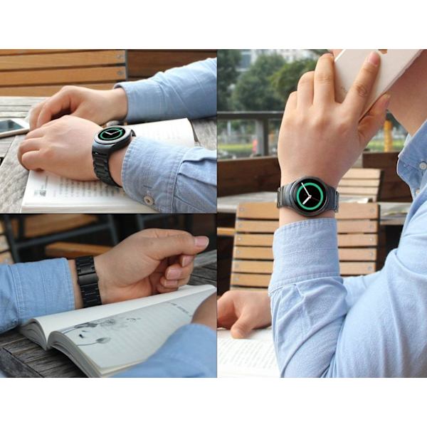 Kompatibel med Gear S2 Bands Sets, 2 Pack Rustfrit Stål Metal Rem, + Mesh Loop Udskiftningsarmbånd Rem til Gear S2 Sport Smart Watch 2