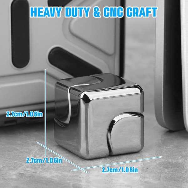 Infinite Gear Fidget Cube - 2-i-1 Transformerbar Spinner - Stress Relief (Sølv)