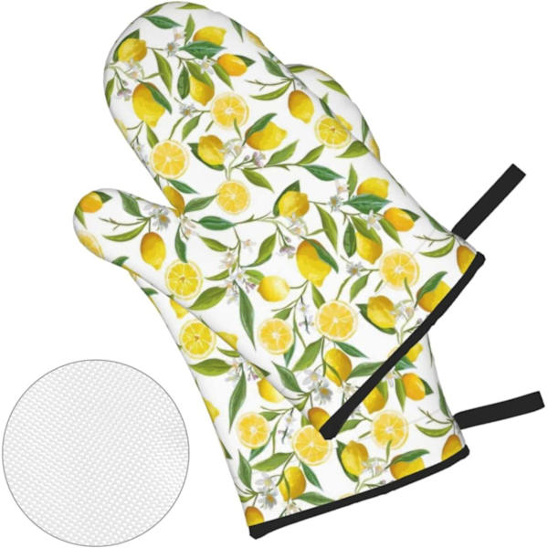 Gul citron orange ugnsvantar och grytunderlägg set set av