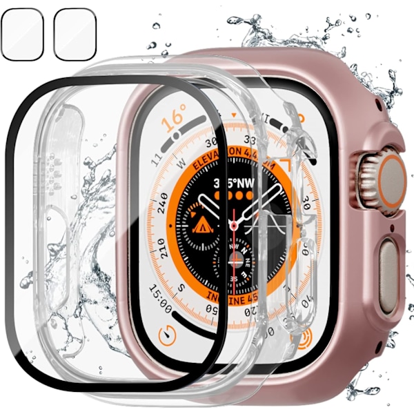 2+2 etui for Apple Watch Ultra 49 mm skjermbeskytter, 2 hard PC