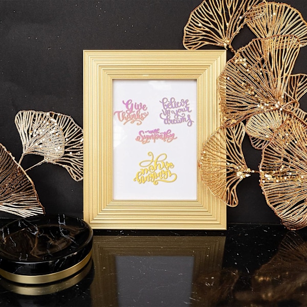 6 stk. Die Cuts Words Metal Word Cutting Dies - Inspirerende ord stencil