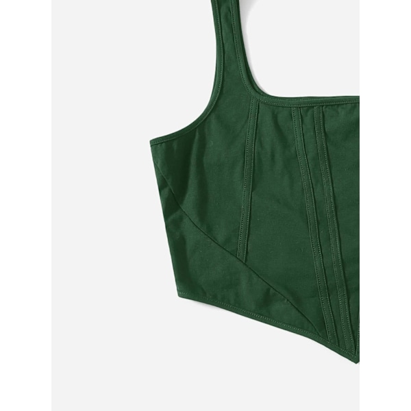 Kvinners Plus Size Square Neck Asymmetrisk Hem Ermeløs Crop Tank Top