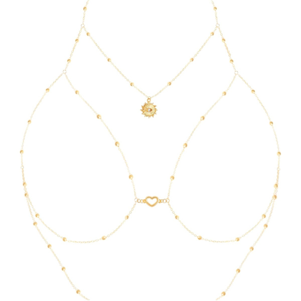 Rhinestone Chain BH Crystal Body Chains för kvinnor Halsband