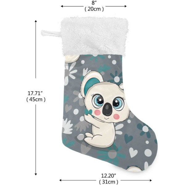 Julklapp, personliga julklappsstrumpor 2-pack Koala Skog Söta Djur 45,7 cm Julstrumpor Hängande Ornament Eldstad för Träd