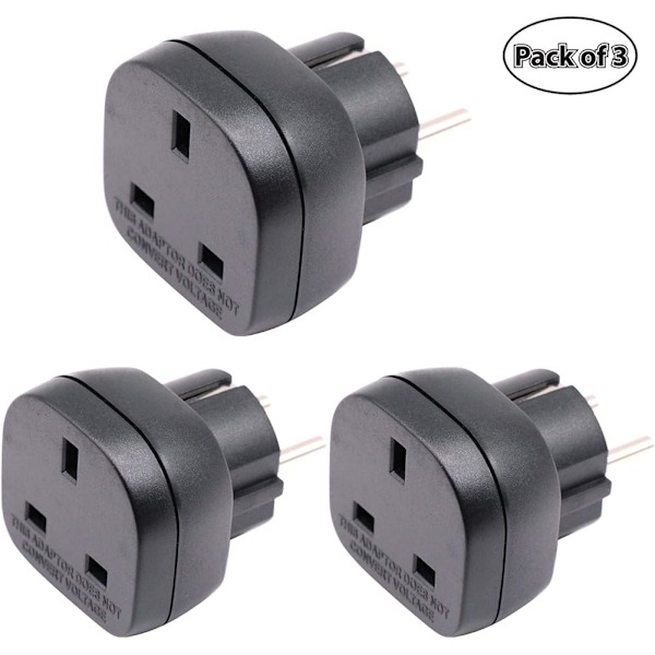 Godkjent UK til EU/DE adapterplugg 3-pin elektronisk enhet