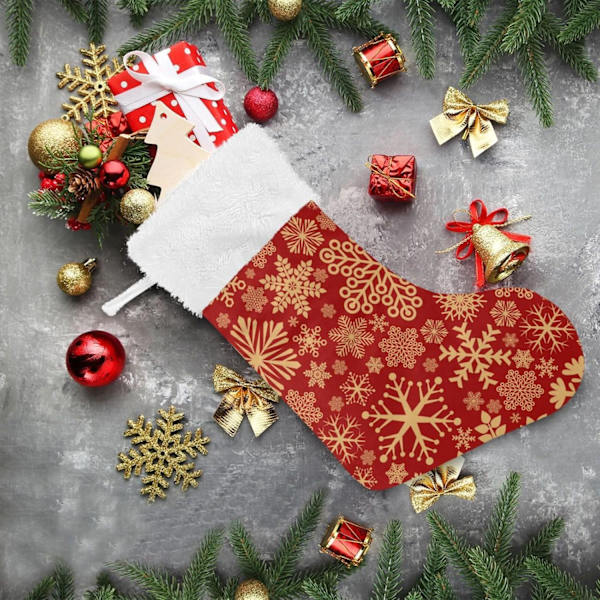 Julklapp, personliga julklappsstrumpor 2-pack Jul Semester Snöflinga 45,7 cm Julstrumpor Hängande Ornament Eldstad för B