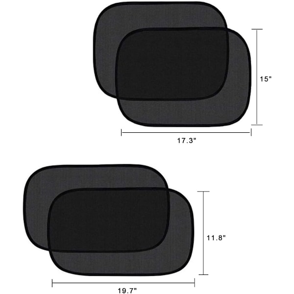 4 stk. Bilvindusolskjerm (17,3\"X15\",19,7\"X11,8\") Biltilpasset Solskjerm, Bil