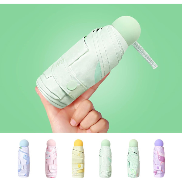 Mini vindafvisende sammenklappelig rejse paraply. Sol & regn paraplyer. Kompakt