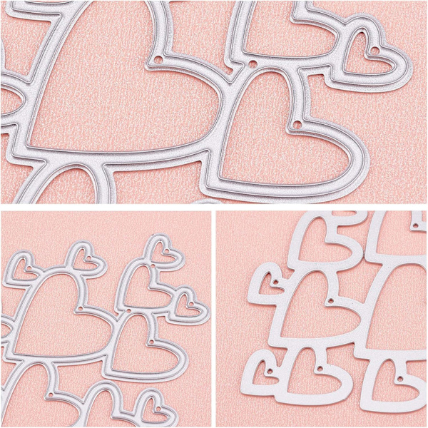 Metal skæredåse stencils - Hjerteform til DIY Scrapbooking Kortfremstilling