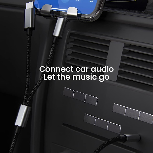 Aux-kabel till iPhone. 2 i 1 USB C & Lightning till 3,5 mm Aux