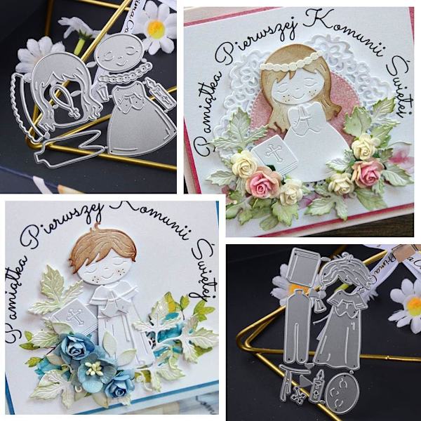 4 sæt skæredåse til scrapbooking - dåb og jul
