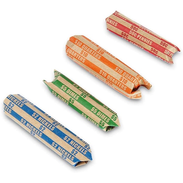200 stk. assorterede møntruller - Møntrulleomslag til kvartaler, tiere, nikler, pennies