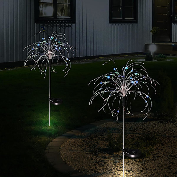 150 LED Flammelys Solcelled Hage Lamper Vanntett Utendørs Lyskjede med 8 Moduser Blinkende Lys for Hage Terrasse Yard Sti