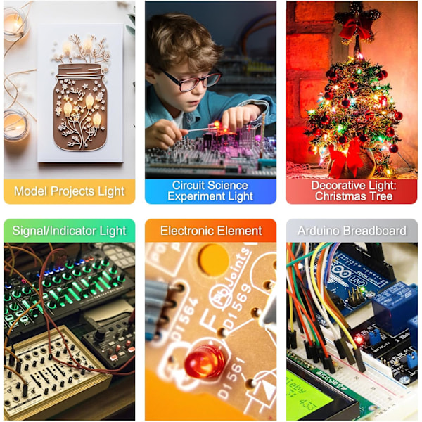 Assorterad 5mm LED-kit - 450 st i 5 färger