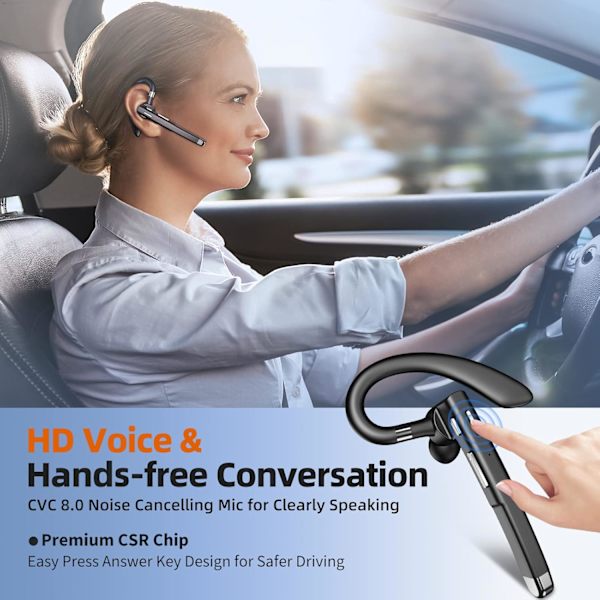 Bluetooth 5.1-headset. Lättvikts trådlös hörsnäcka