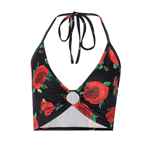 Hengende halsrem Slim Fit Rose Print Wrap Bryst