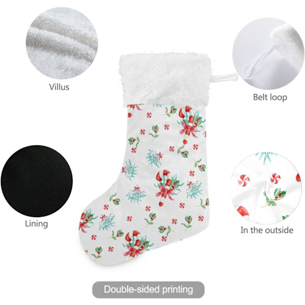 Julklapp, personliga julklappsstrumpor 2-pack Julbär Tall Godis 45,7 cm Julstrumpor Hängande Ornament Eldstad för träd