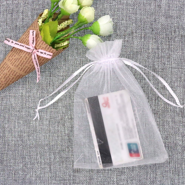 100 stk. 4x6 tommer rene organza snore