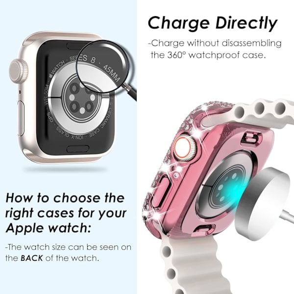 2 i 1 Bling vattentätt fodral för iWatch Series 6