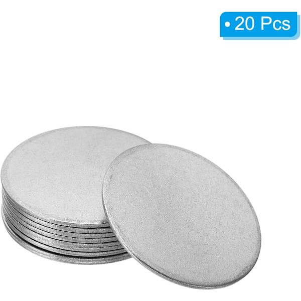 Stålplate i metall - 20 stk runde sirkler