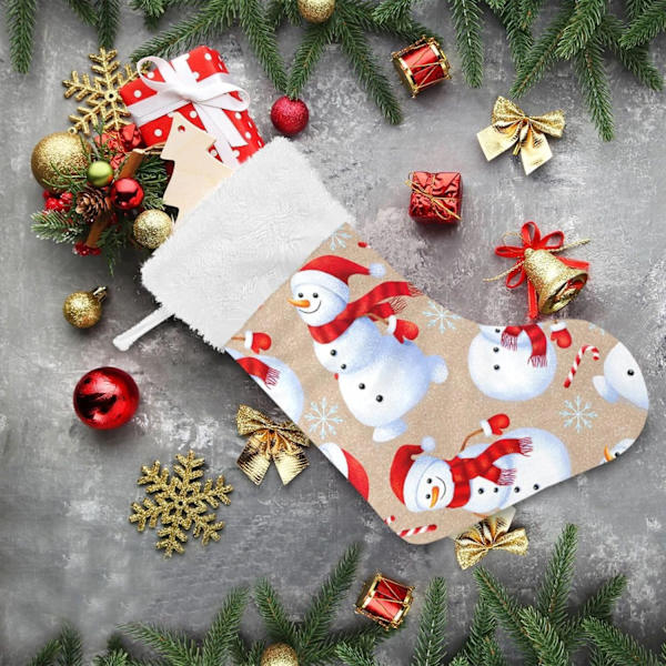 Julklapp, Personliga Julklappsstrumpor 2-pack Snögubbe Snöflinga Jul 18 tum Julstrumpor Hängande Ornament Eldstad