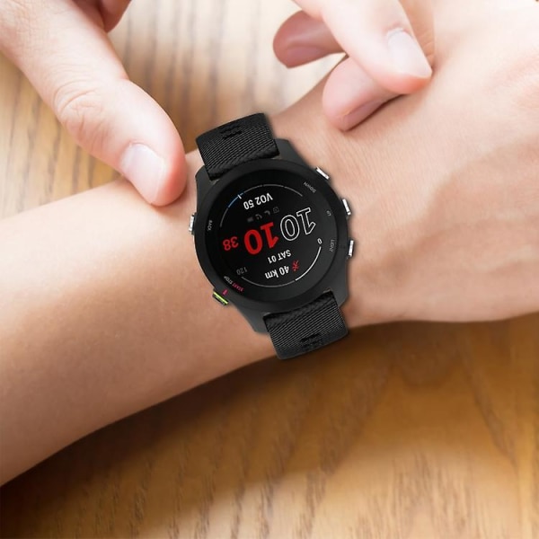 För Garmin Forerunner255s 18mm Cross Textured Silikon Armband JWS Red