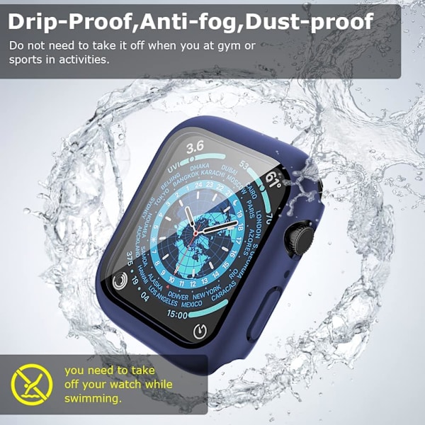 [2-pak] Etui kompatibelt med Apple Watch Series 10 46 mm med skærmbeskytter, stødsikkert ultratyndt hårdt PC-etui, allround kantbeskyttelsescover til