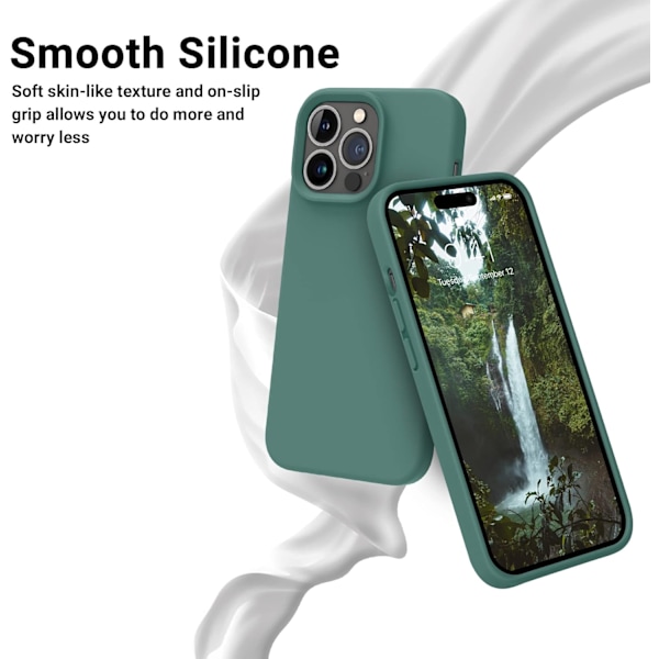 Designet til iPhone 14 Pro Cover, Silikone Stødsikkert Slankt Tyndt Telefon Cover til iPhone 14 Pro 6.1 ih (Pine Green) Pine Green