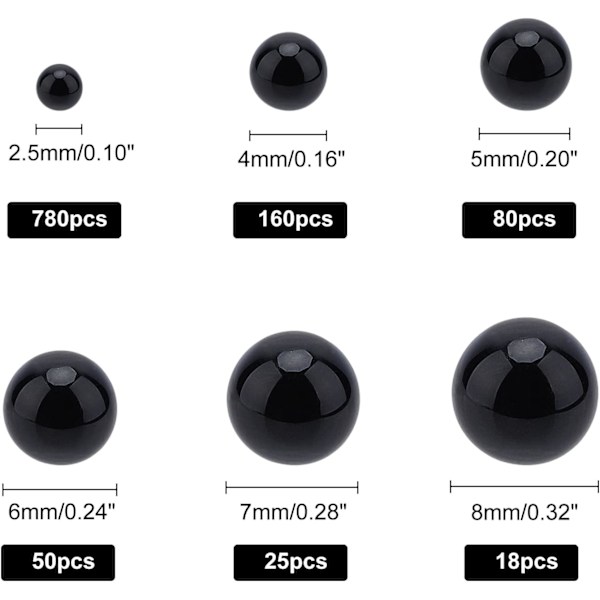 Set - 1113 st, svart (2,5/4/5/6/7/8 mm)