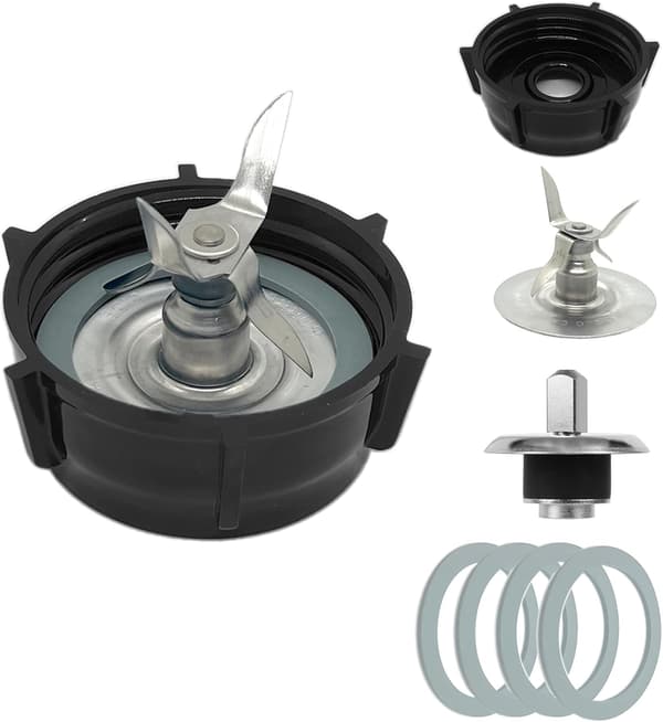 Ersättningsdelar för Oster Blender - Iskrossarblad med burkbaslock, kopplingsstift, slingerstift och 4 gummi-O-ringstätningar