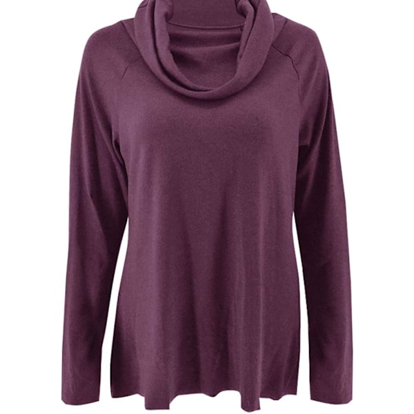 Kvinners langærmet kragegenser genser turtleneck casual løs