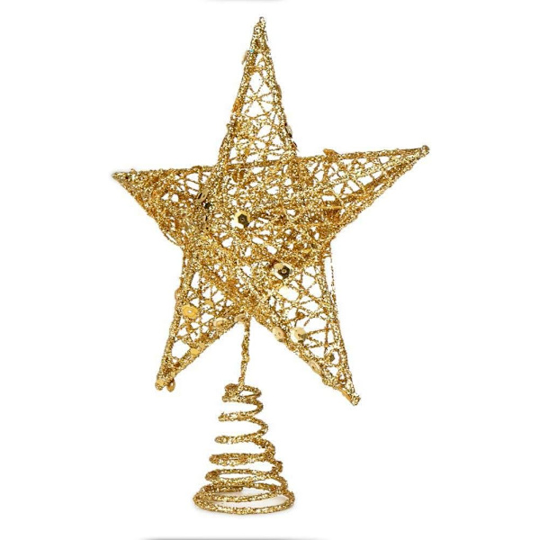 Glitrende juletretoppstjerne, glitrende juletrepynt, 20 cm
