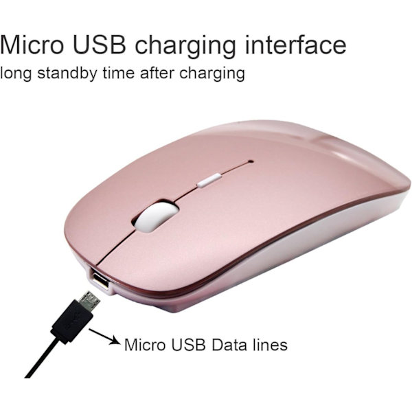 2.4G gjenladbar mobil bærbar optisk mus med USB-mottaker,