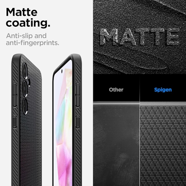 Liquid Air Designet til Galaxy A35 5G Cover (2024) - Mat Sort Mat Sort A35
