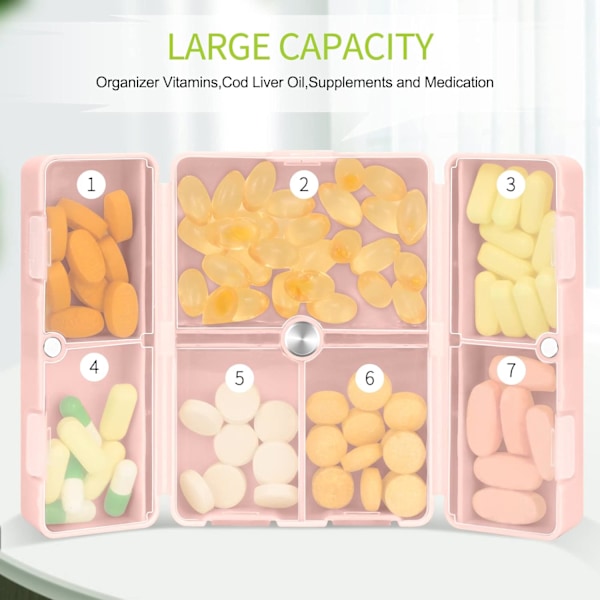 2 stk. Daily Pill Organizer, 7 rum Portable Pill