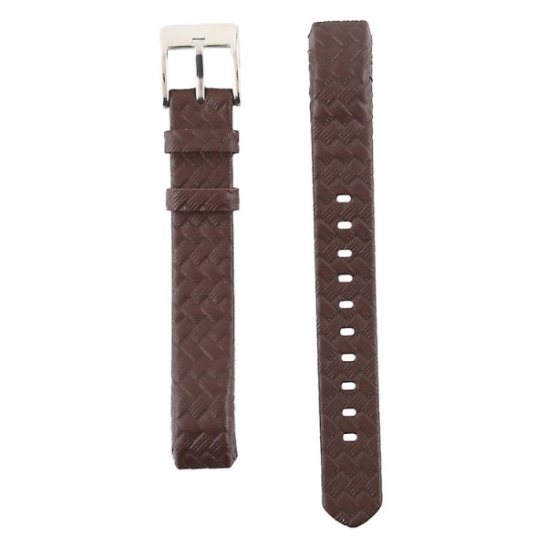 Smart Watch Shiny Läderklockarmband För Fitbit Alta MSH Dark Brown